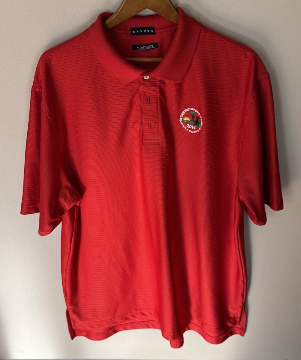 Divots DriWay Polyester ‘14 Retired Military Classic Polo XL Myrtle Beach